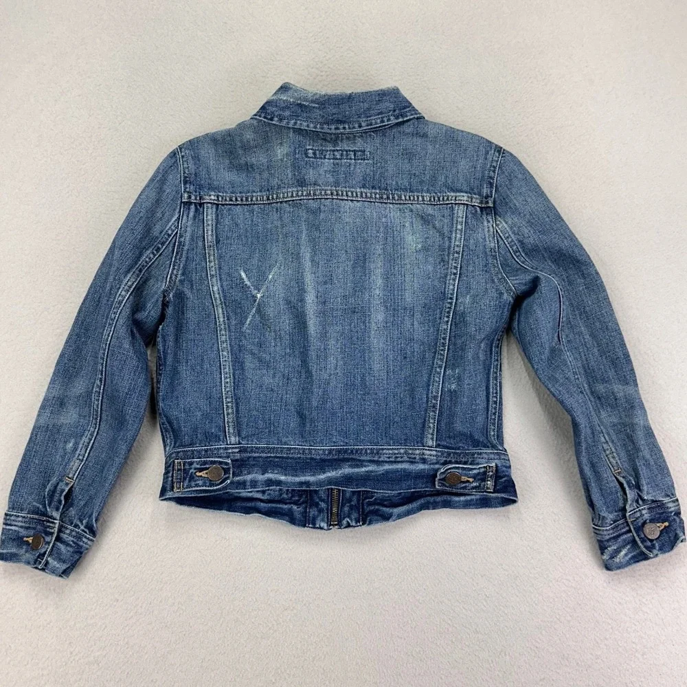 VTG Ralph Lauren Sport‎ Jean Jacket Kids XS Blue Distressed Western